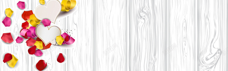 木板上的花瓣和爱心背景jpg设计背景_新图网 https://ixintu.com 纹理 木板 爱心 花瓣 海报banner 质感