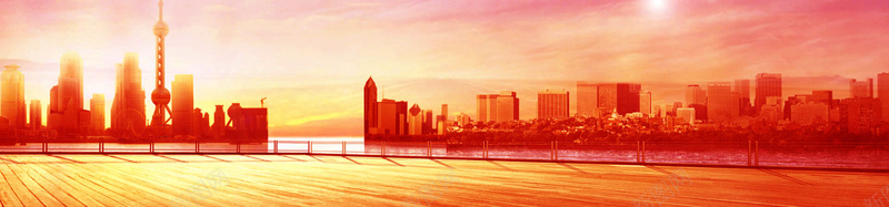 卡通上海城市背景背景