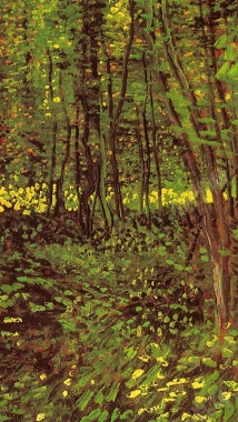 森林油画H5背景背景