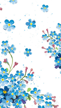 蓝色清新花瓣背景图背景