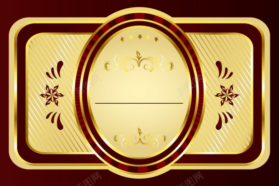 古典花纹经典欧式复古金色质感卡片背景背景