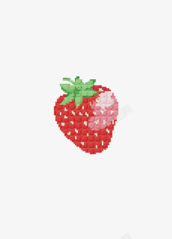 像素乐高草莓素材