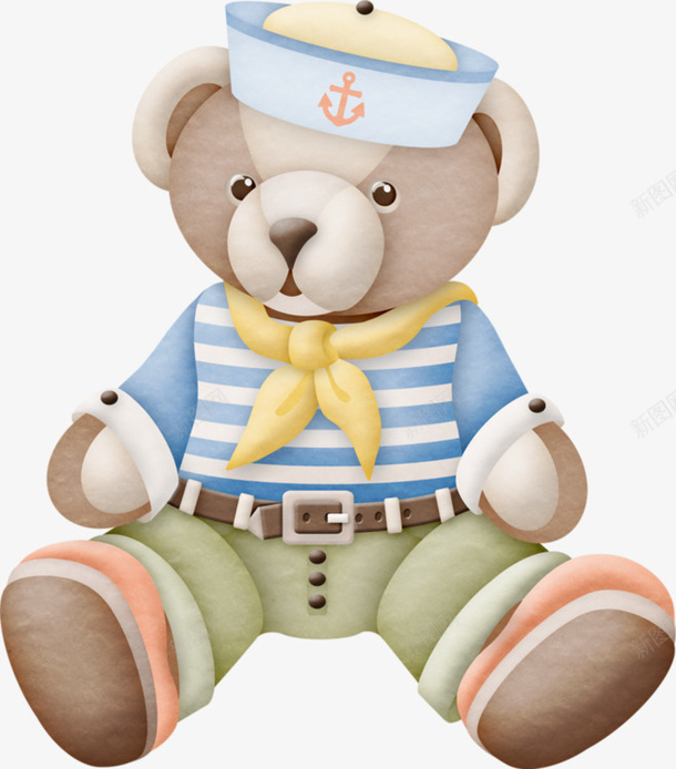 手绘的玩具熊png免抠素材_新图网 https://ixintu.com 儿童 六一 手绘 熊 玩具熊 穿衣服的熊 童真