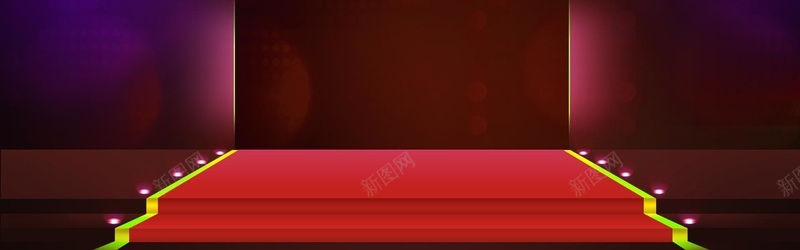 红色喜庆舞台平台装饰天猫背景