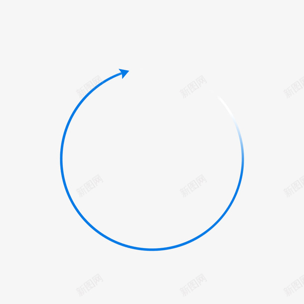 蓝色渐变半圆环png免抠素材_新图网 https://ixintu.com 渐变圆环 圆环 蓝色 半圆环