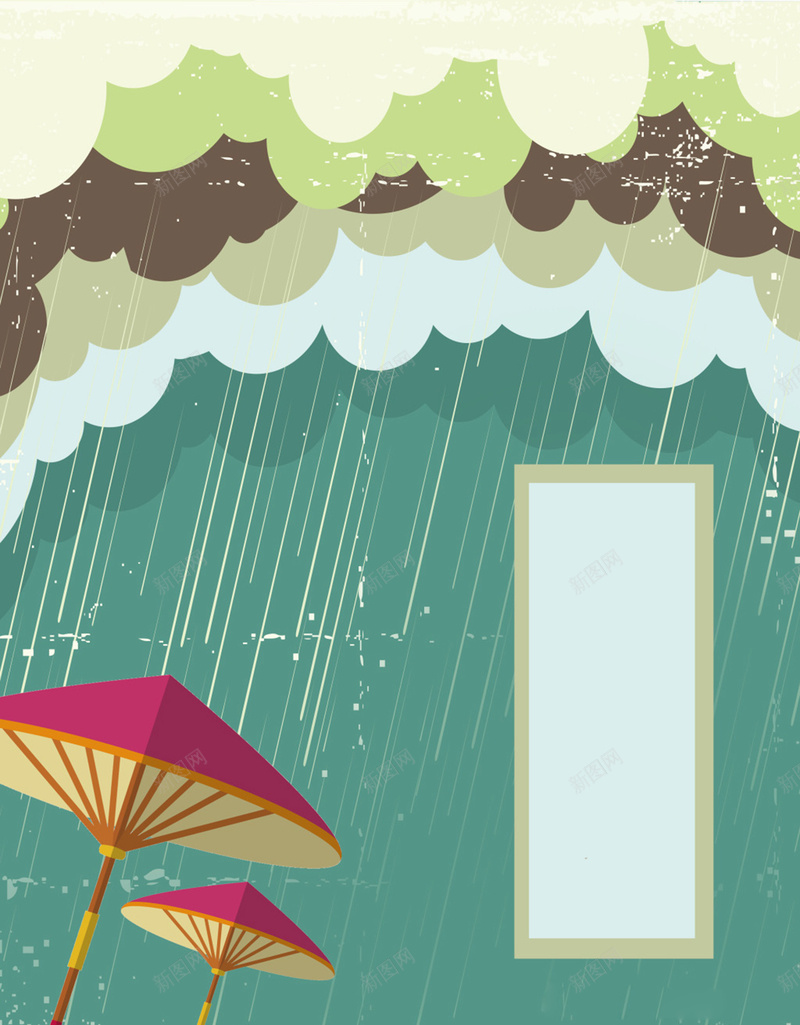 谷雨节气背景素材jpg设计背景_新图网 https://ixintu.com 卡通 白云 节气 谷雨 雨伞 云 下雨 浪漫 童趣 边框