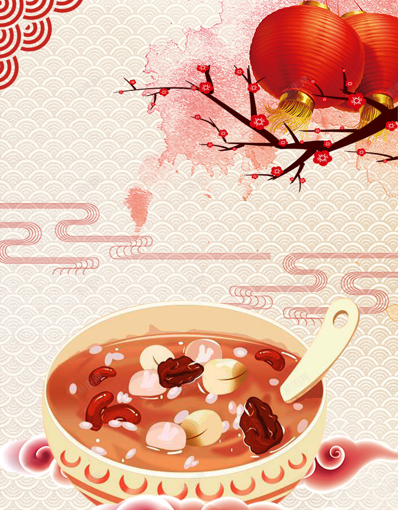 腊八节腊八粥设计海报jpg设计背景_新图网 https://ixintu.com 腊八 腊八节 腊八粥 腊八节背景 腊八粥背景 中国风 传统节日 灯笼 传统底纹 美食