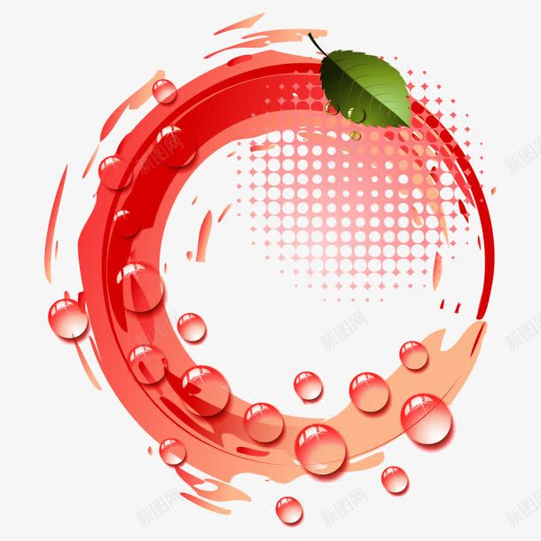 水珠水滴png免抠素材_新图网 https://ixintu.com 水珠 水滴 圆形 圆圈 红色圆圈 水效果 树叶