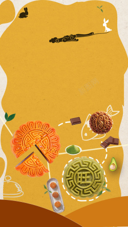 5口味选择中秋佳节新品上市月饼H5背景素材高清图片