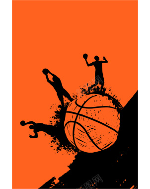 橙色篮球运动海报设计背景背景