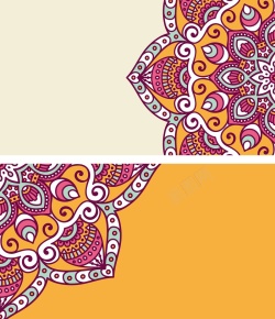 橙色请柬设计矢量传统民族风古典花纹背景高清图片