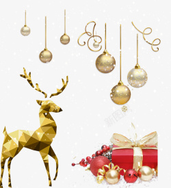 圣诞节麋鹿挂饰装饰素材