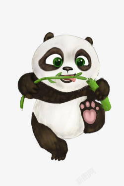 吃竹叶的熊猫吃柱子的熊猫高清图片