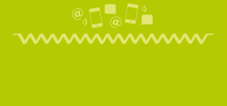 短信海报扁平卡通黄绿色手机短信高清图片
