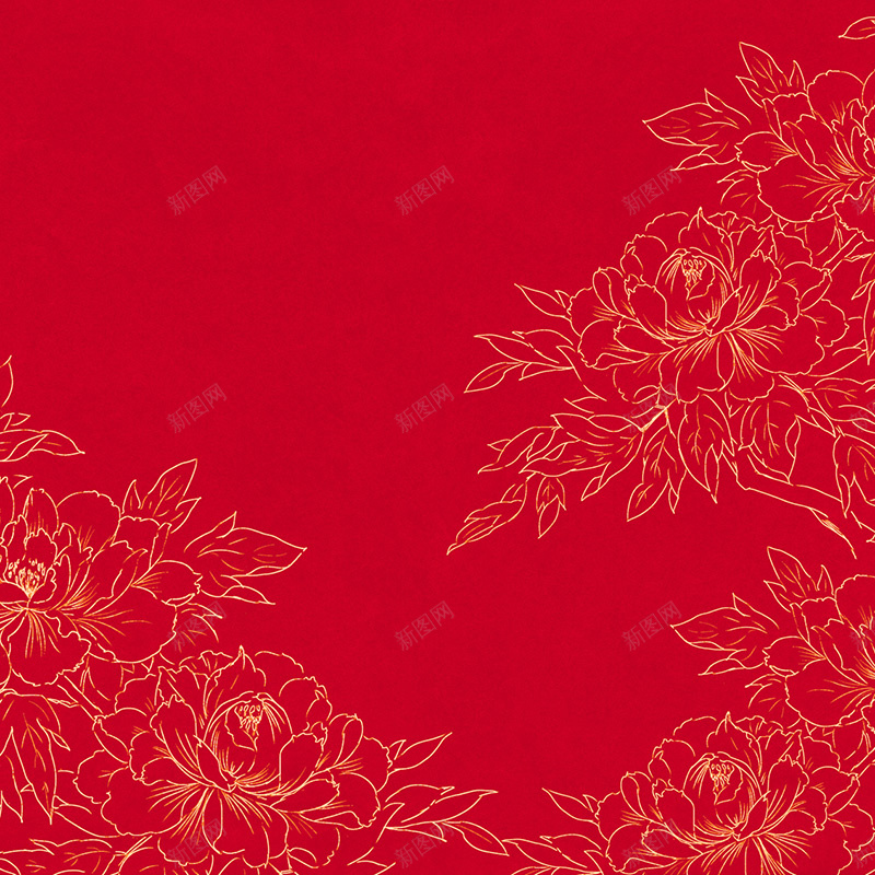 红底金色花朵背景jpg设计背景_新图网 https://ixintu.com 红色 金色 底纹 质感 纹理 花朵 喜庆 富贵 主图