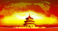 世界骄傲大气地图北京金色背景素材高清图片