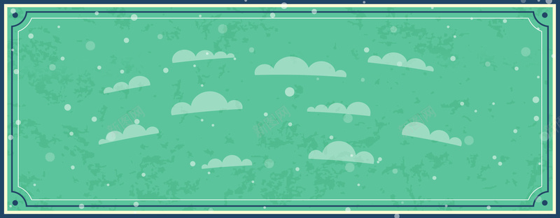 圣诞壁纸PSDpsd设计背景_新图网 https://ixintu.com 绿色 雪花 云朵 边框 海报banner 卡通 童趣 手绘