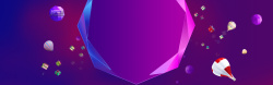 星球热气球电商渐变紫色banner背景高清图片