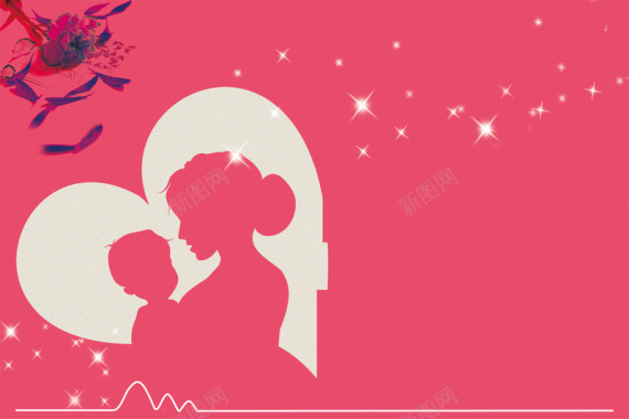 母亲节扁平化宣传海报背景背景