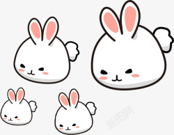 白色兔子贴纸兔子卡通贴纸可爱高清图片