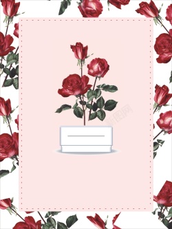 求爱海报情人节玫瑰花海报背景素材高清图片