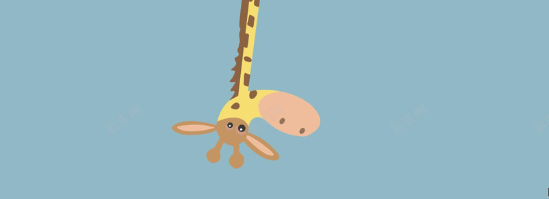 长颈鹿jpg设计背景_新图网 https://ixintu.com 动物 长颈鹿 蓝色 可爱 海报banner 卡通 童趣 手绘