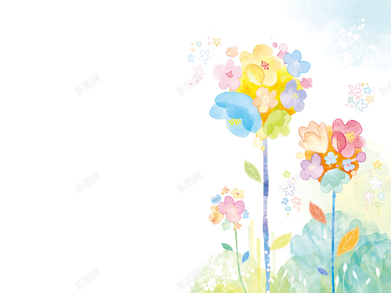 花卉爱心手绘背景psd设计背景_新图网 https://ixintu.com 卡通 手绘 抽象花卉 爱心动态背景 童趣