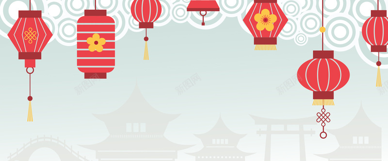 庆祝春节简约蓝色banner背景psd设计背景_新图网 https://ixintu.com 春节 红色 中国风 纹理 几何 庆祝春节 渐变 大气 质感 过年 素材 广告 设计 背景 灯笼 建筑