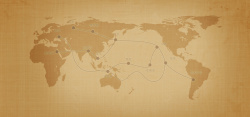 黄色世界地图背景复古矢量地图世界高清图片