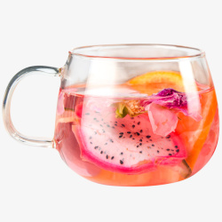 茶玻璃水果茶透明玻璃杯茶水果茶杯高清图片