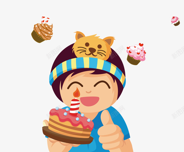 拿着蛋糕的男孩psd免抠素材_新图网 https://ixintu.com png图片素材 卡通人物 手托着蛋糕 拿着蛋糕的男孩 生日快乐 蛋糕