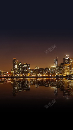 灯火通明的城市城市灯火通明H5背景素材高清图片