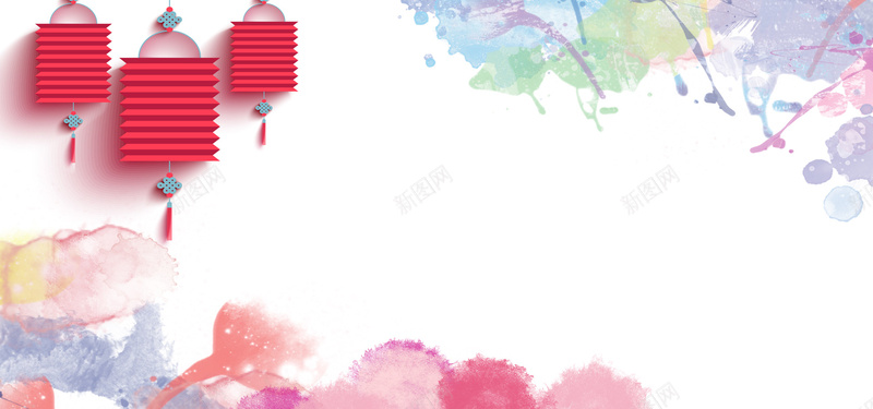 水墨新年背景psd设计背景_新图网 https://ixintu.com 水墨 灯笼 广告设计 海报设计 家和万事兴 设计 新年背景 海报banner 中国风