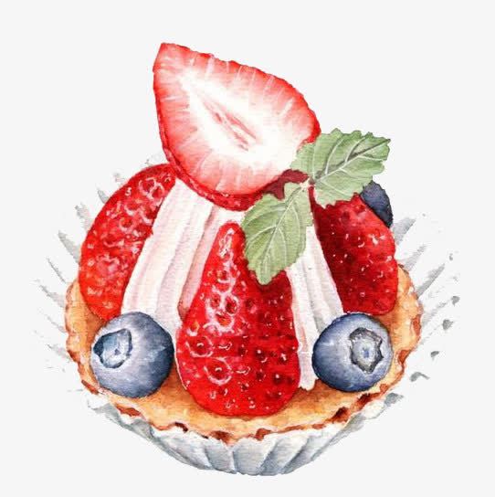 水彩蛋糕png免抠素材_新图网 https://ixintu.com 草莓 蛋糕 蓝莓 水果 卡通 彩色 装饰 手绘 水彩