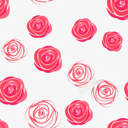 红色手绘玫瑰花背景素材