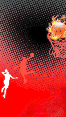 红色篮球元素背景图背景