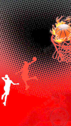 红色打篮球运动服红色篮球元素背景图高清图片
