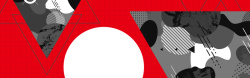 五线条红色不规则抽象电商banner高清图片