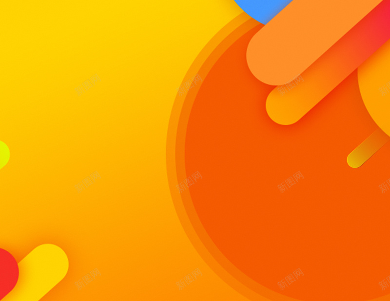 banner背景图jpg设计背景_新图网 https://ixintu.com 橙色 蓝色 平面构成 背景 开心