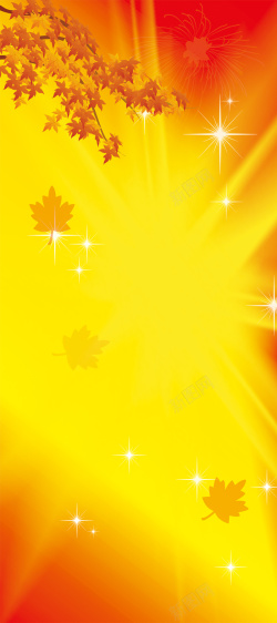 黄色金秋十月字金秋十月秋季展架背景高清图片