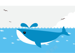 几何鲸鱼海洋馆宣传海报高清图片