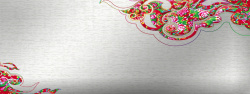 圆形刺绣牡丹茶叶海报高清图片