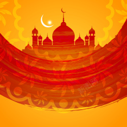 斋月节宗教伊斯兰教斋月节橙色背景素材高清图片