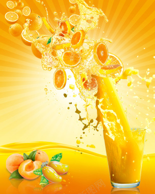 鲜榨果汁海报背景素材背景