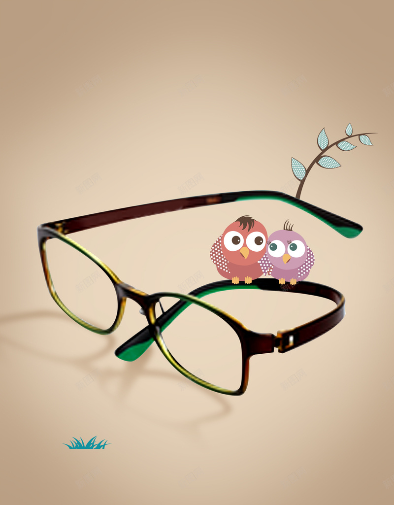 创意眼镜海报背景素材psd设计背景_新图网 https://ixintu.com 眼镜海报 创意 卡通 小鸟 眼镜 眼镜店 宣传海报 背景素材 眼镜背景