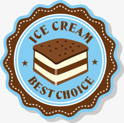 甜品冰淇淋卡通标签素材