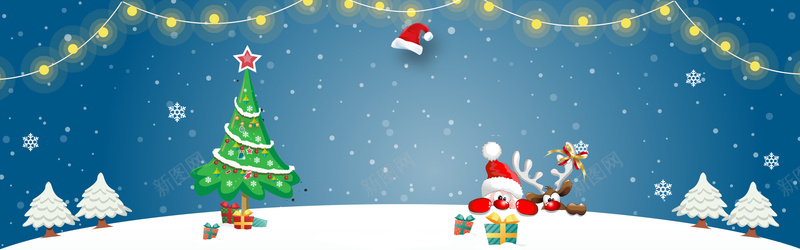 圣诞老人卡通简约灯蓝色bannerpsd设计背景_新图网 https://ixintu.com 圣诞快乐 圣诞海报 圣诞狂欢 圣诞老人 圣诞节 圣诞树 新年 圣诞元素 双蛋狂欢 元旦 元旦快乐 圣