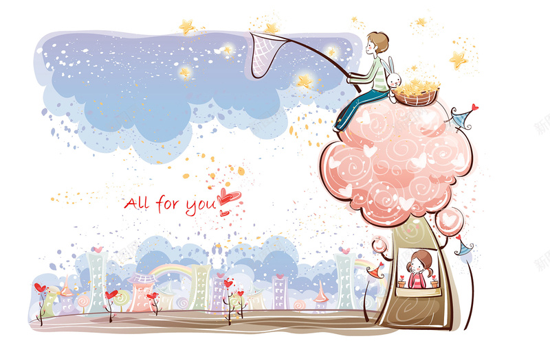 情人节海报jpg设计背景_新图网 https://ixintu.com 情侣卡通 卡通 手绘 白色 童趣