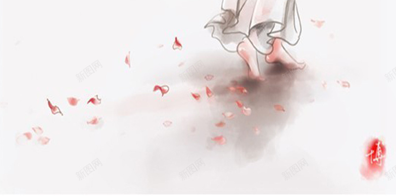 浪漫卡通女孩H5背景素材jpg设计背景_新图网 https://ixintu.com 桃花 花瓣 女孩 粉红色 卡通浪漫 卡通背景 卡通 童趣 手绘