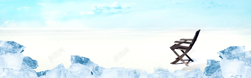 冰爽夏天背景jpg设计背景_新图网 https://ixintu.com 海边 沙滩 冰块 夏天 夏季 蓝色 海报banner 摄影 风景